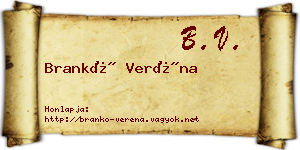 Brankó Veréna névjegykártya